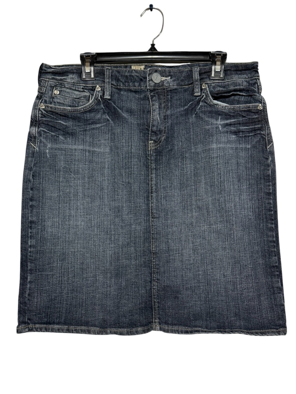 Kut From The Kloth Denim Jean Skirt Size 12 Vintage Wash 90s Grunge Y2K Indie